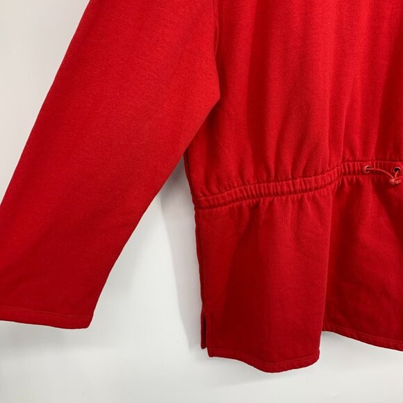 Liz Claiborne Sweatshirt Red Mock Neck Long Sleeve Tunic Sweater - Picture 7 of 10